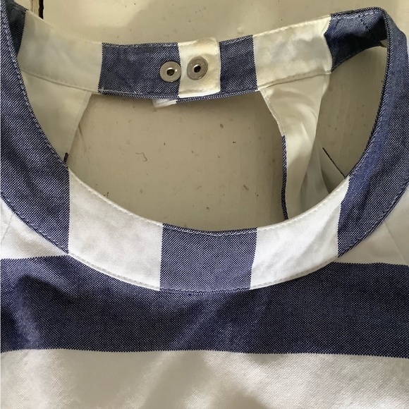 Eliza j blue white stripe midi dress size 2 cut out back - Picture 7 of 7